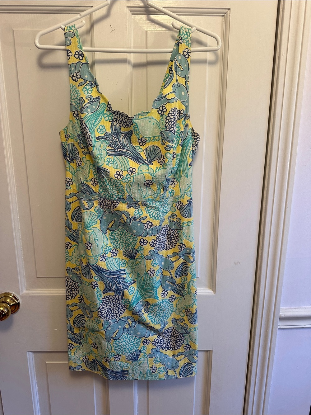 Lilly Pulitzer Yellow and Teal Floral Mini Dress